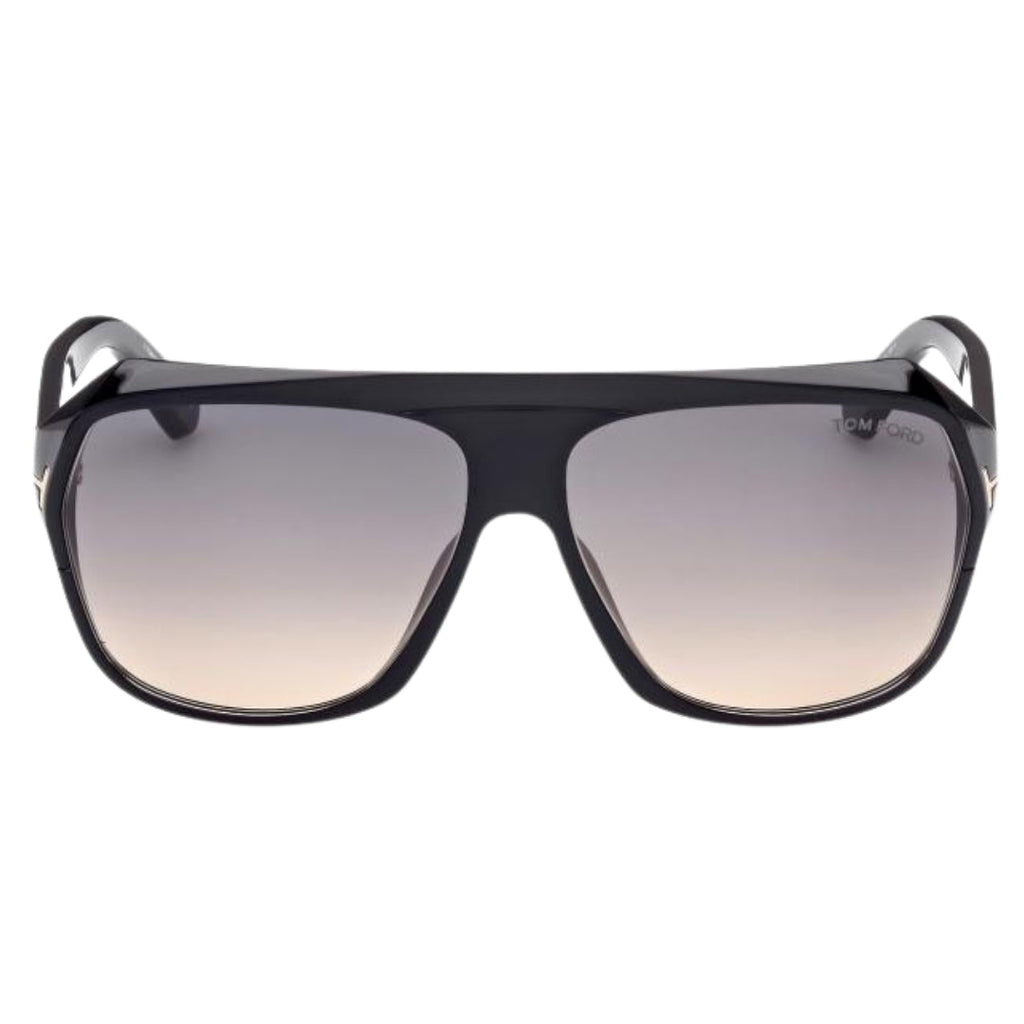 Tom Ford Hawkings-02 Gradient Smoke Lens Shiny Black Sunglasses One Size