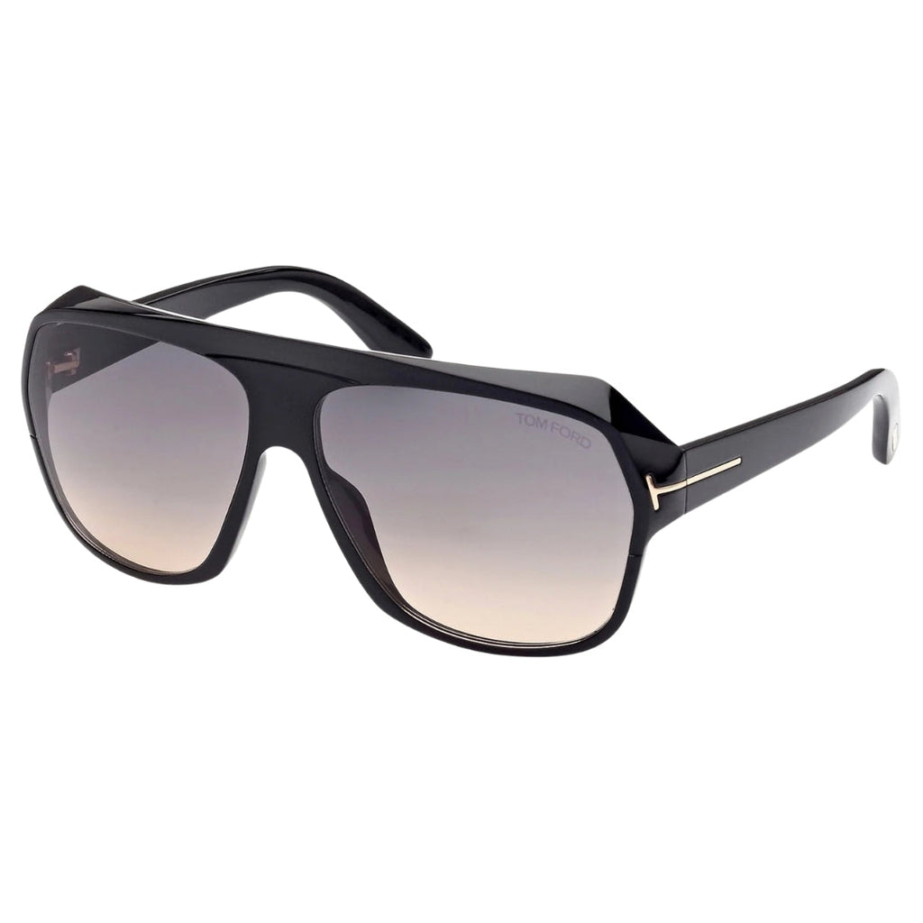 Tom Ford Hawkings-02 Gradient Smoke Lens Shiny Black Sunglasses One Size