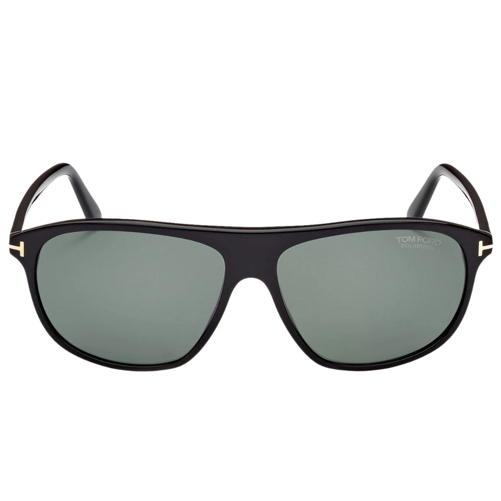Tom Ford Prescott Green Polarized Lens Shiny Black Sunglasses One Size