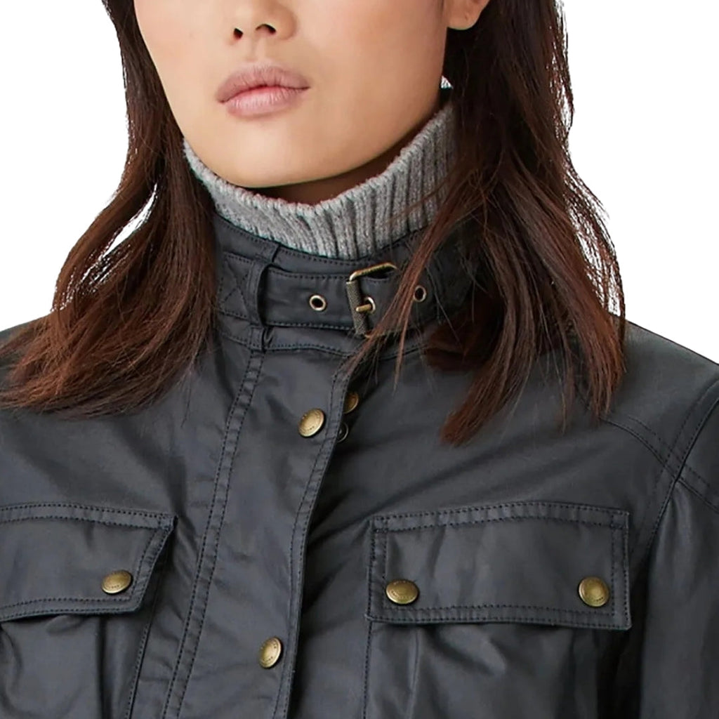 Belstaff Womens Fieldmaster Dark Ink Navy Blue Thin Jacket - Style Centre Wholesale