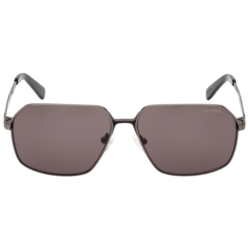 Guess Smoke Lens Matte Gunmetal Silver Framed Sunglasses One Size