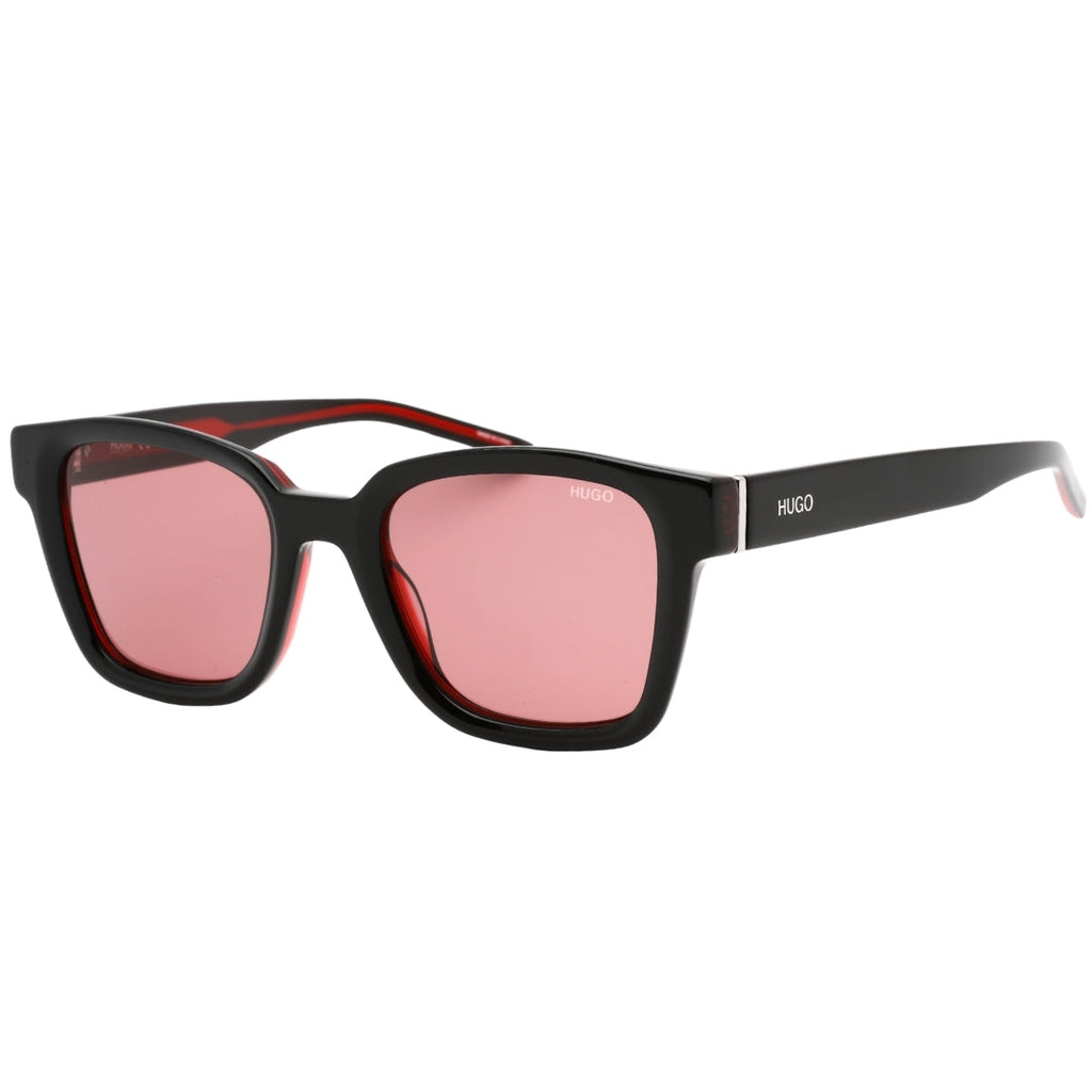 Hugo Boss Burgundy Lensed Red Detail Black Sunglasses One Size