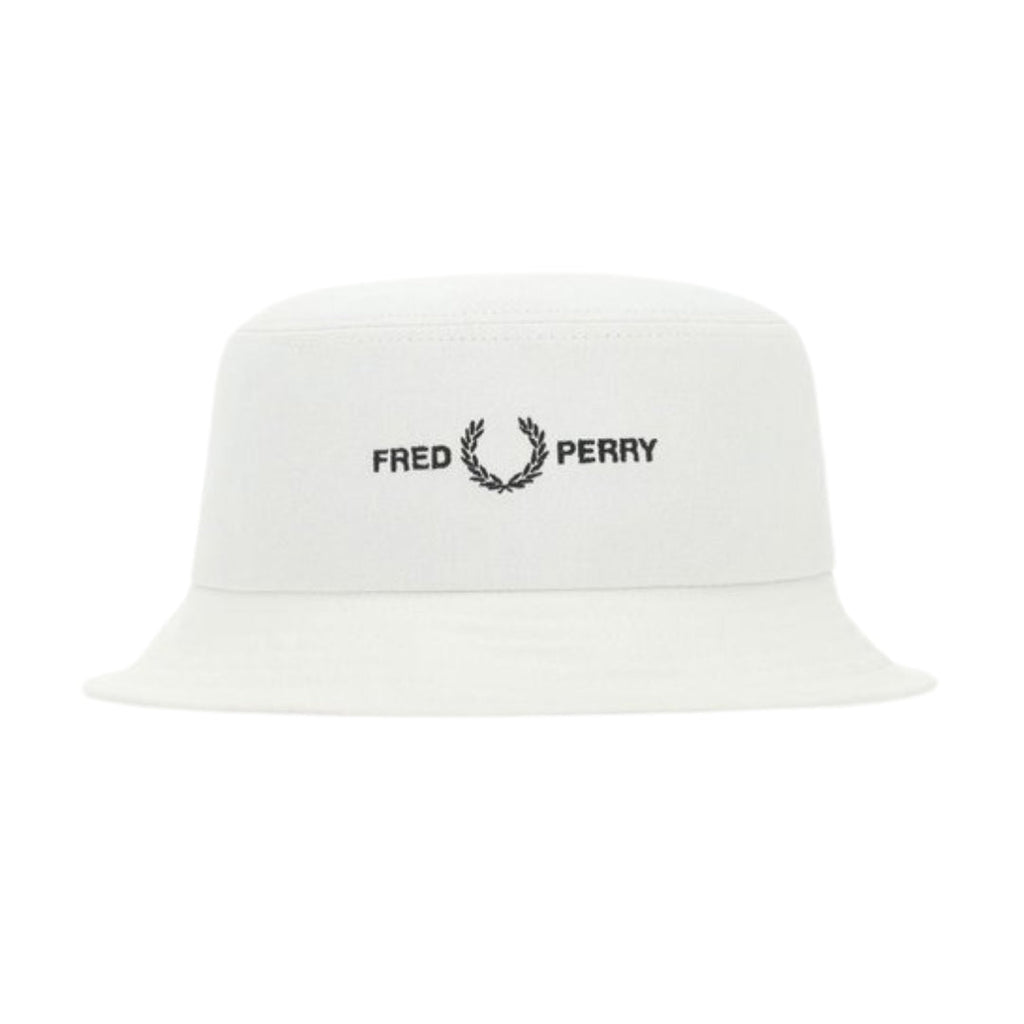 FRED PERRY HW4631 129 SNOW WHITE TWILL BUCKET HAT S