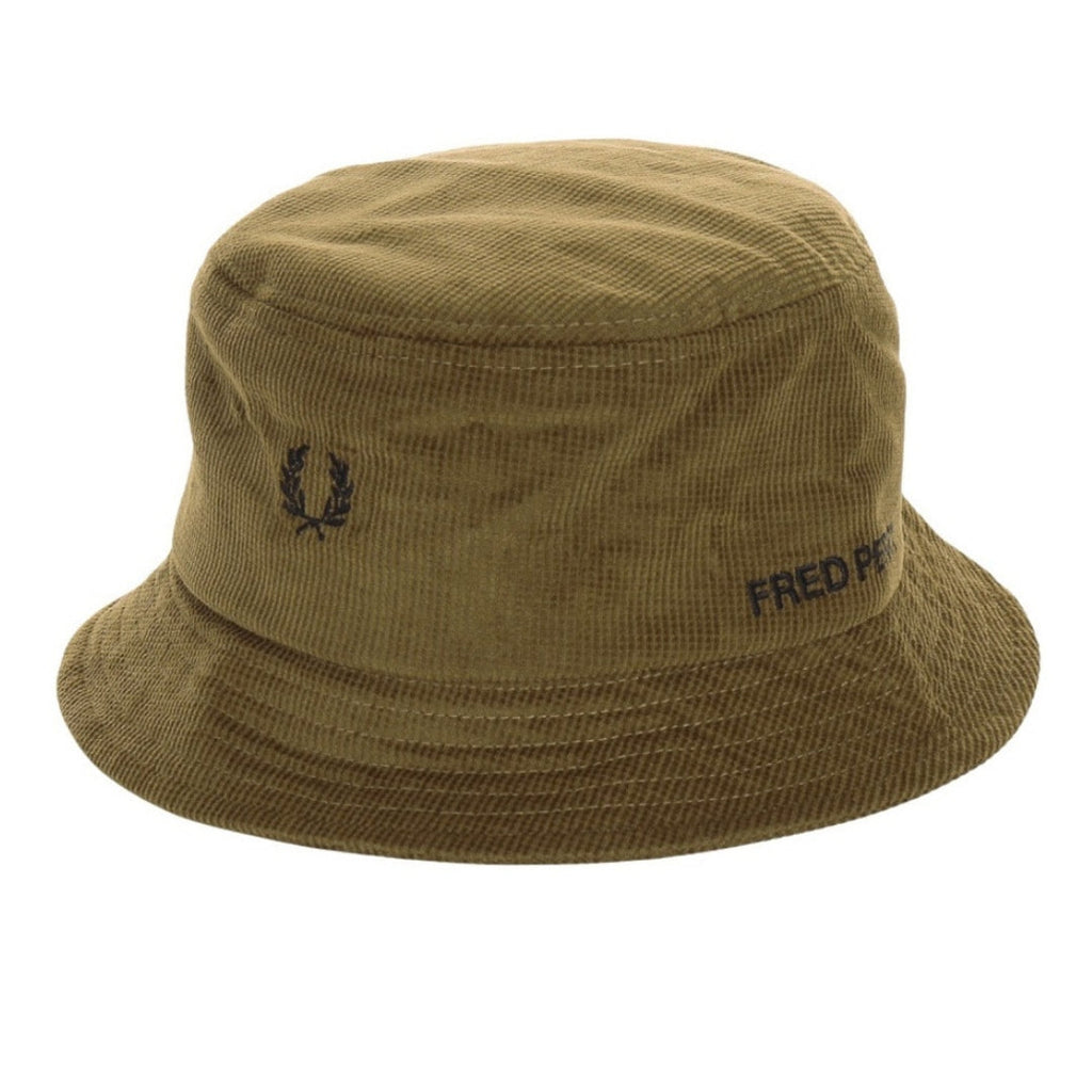 FRED PERRY HW6690 R44  SHADED STONE/BLACK CORD BUCKET HAT S