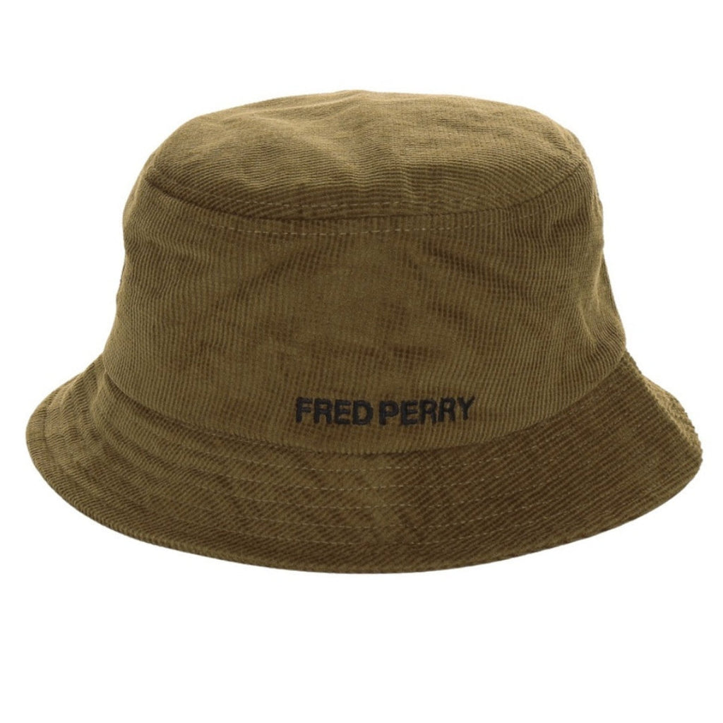 FRED PERRY HW6690 R44  SHADED STONE/BLACK CORD BUCKET HAT S