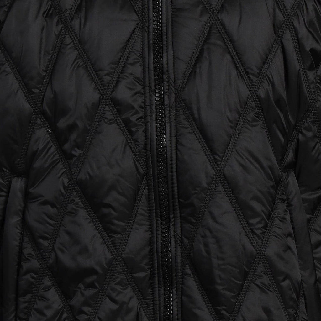 Diesel Quilted Black Hooded Coat S