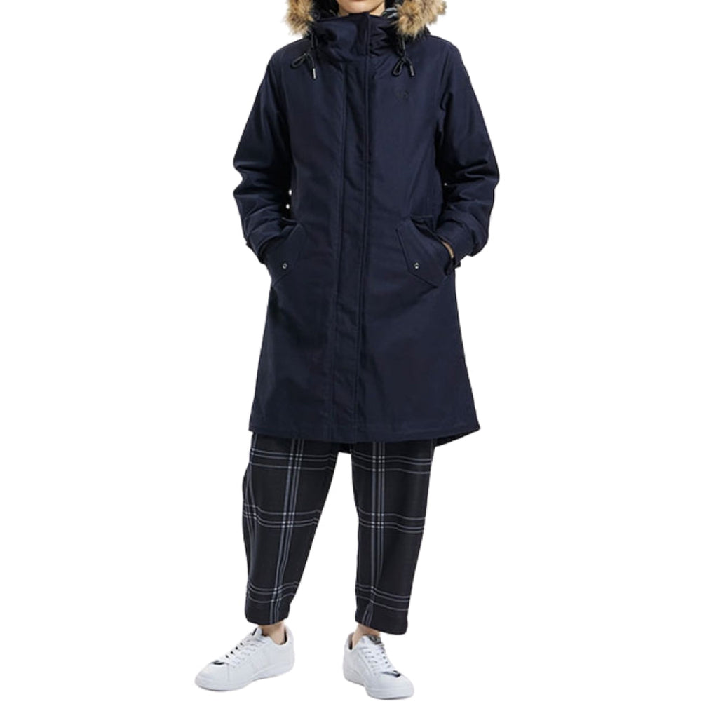 Fred Perry Hooded Zip-In Liner Parka 2 In 1 Navy Blue Jacket S