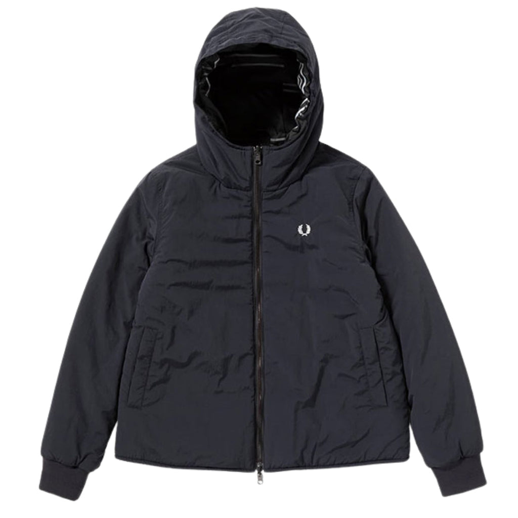 Fred Perry Hooded Zip-In Liner Parka 2 In 1 Navy Blue Jacket S