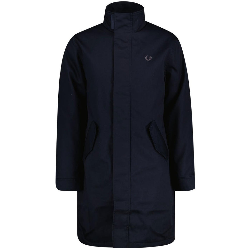 Fred Perry Funnel Neck Navy Blue Parka Jacket L