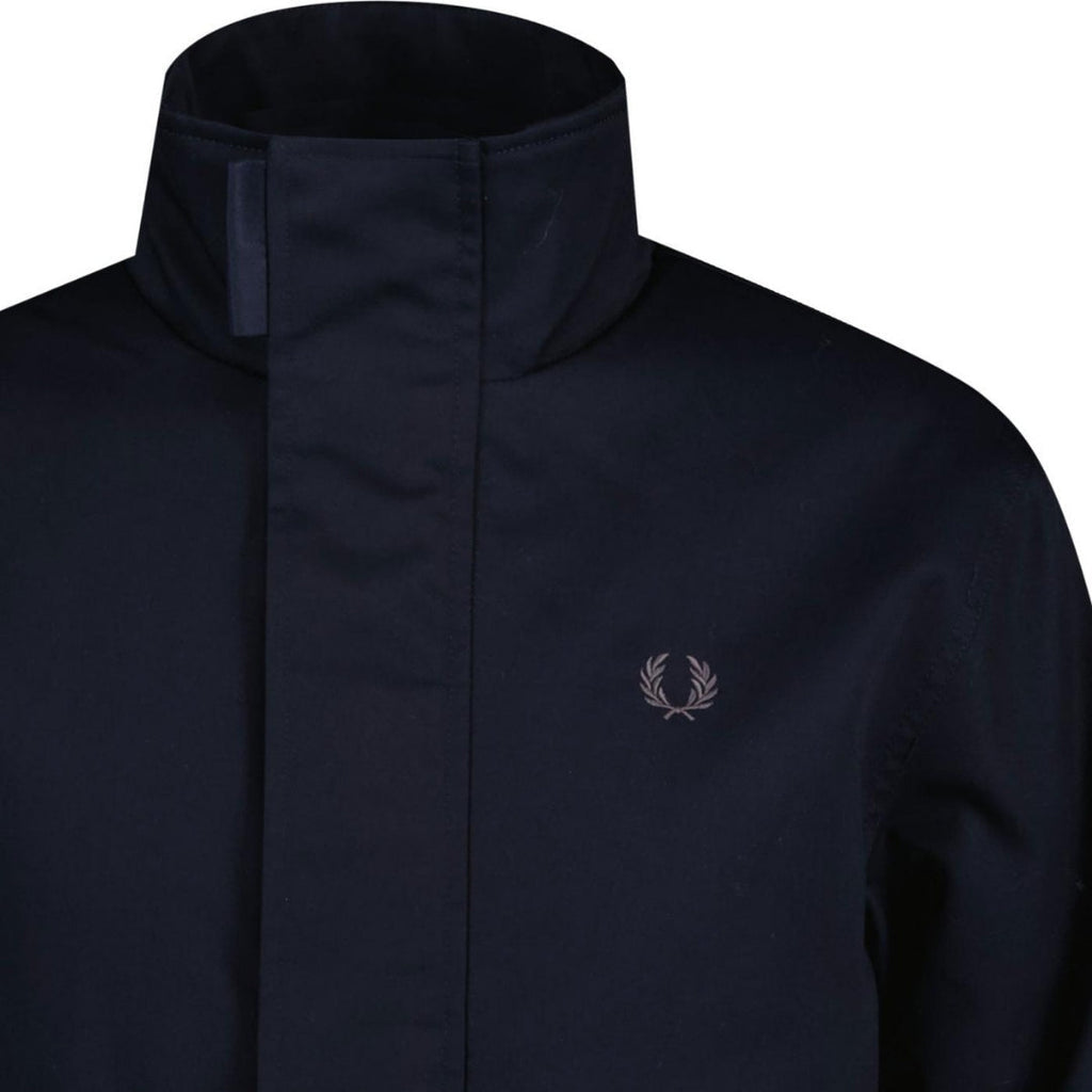 Fred Perry Funnel Neck Navy Blue Parka Jacket L