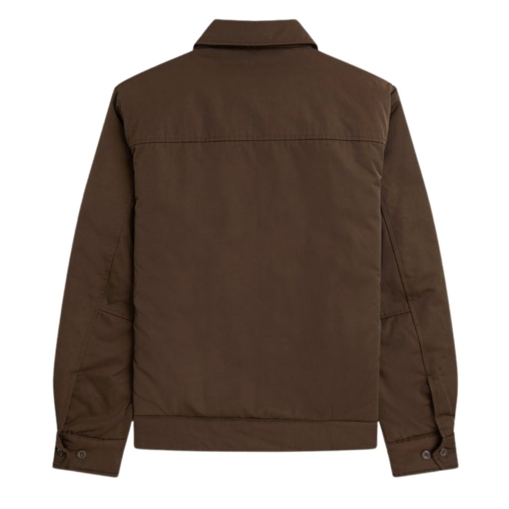 FRED PERRY J6522 Q21 BURNT TOBACCO QUILTED ZIP THROUGH JACKET S