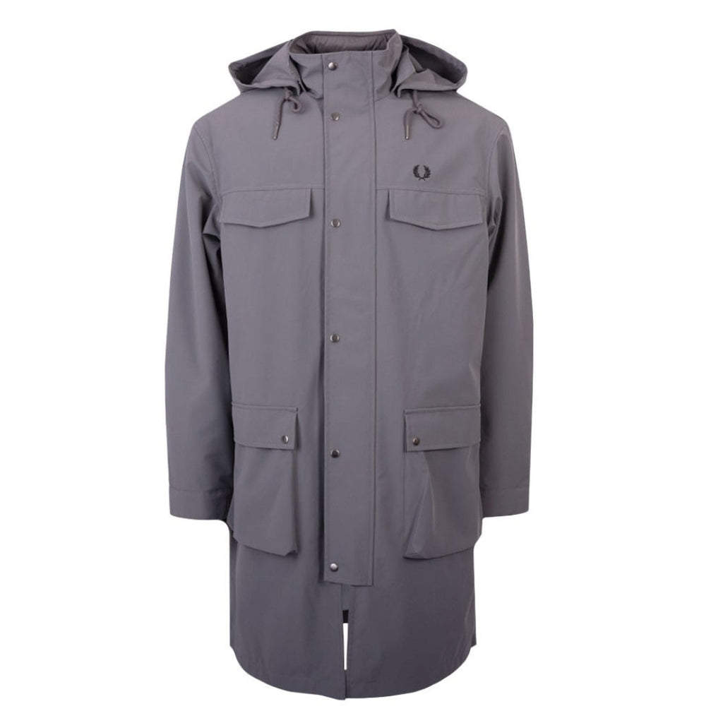 FRED PERRY J6533 G85 GUNMETAL BONDED PARKA S