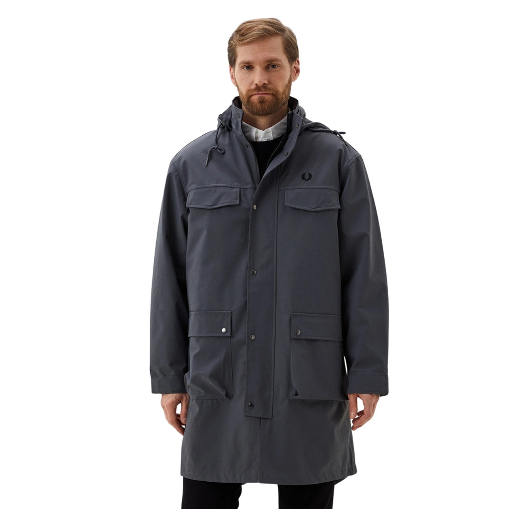 FRED PERRY J6533 G85 GUNMETAL BONDED PARKA S