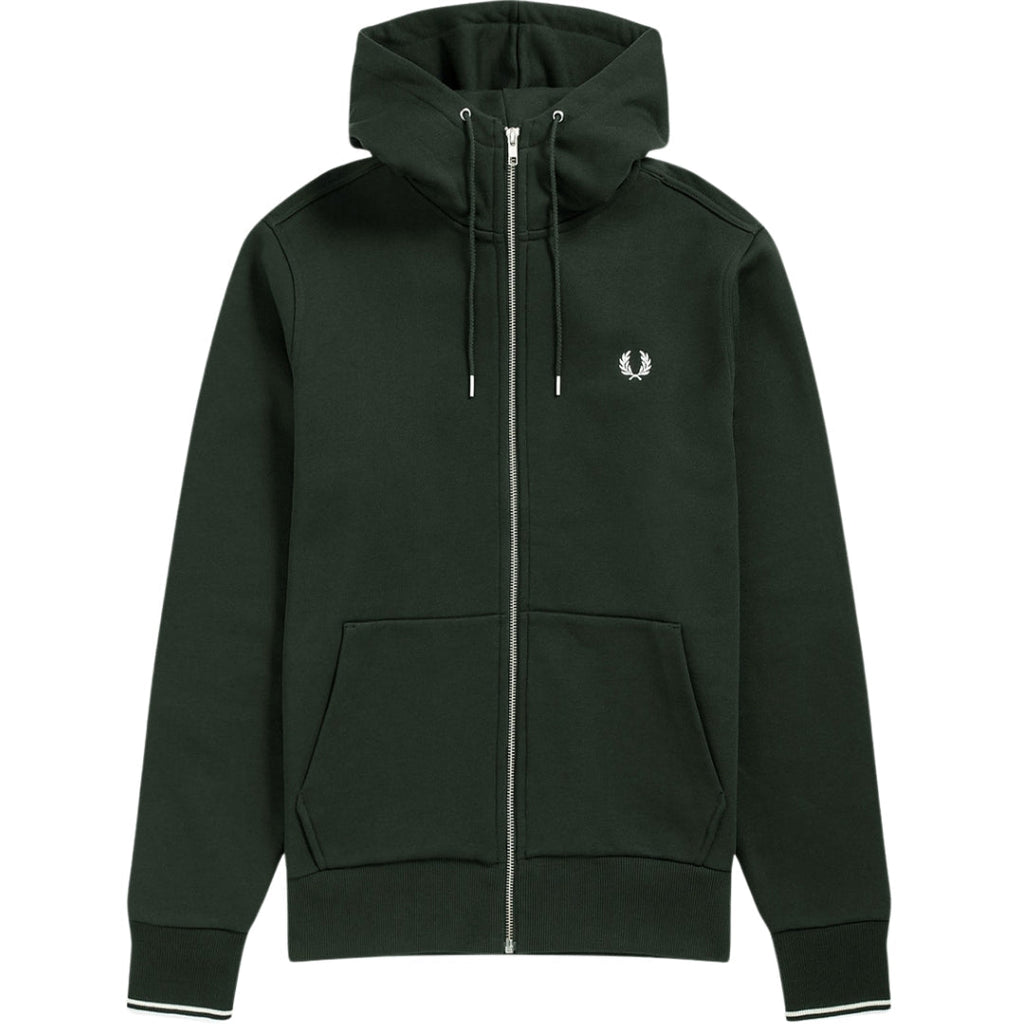 Fred Perry Laurel Wreath Night Green Zip Through Hoodie XS