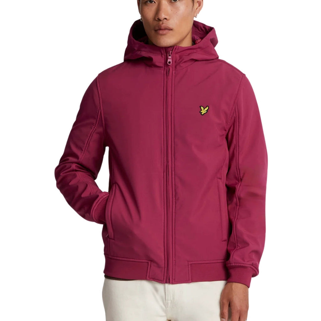 Lyle & Scott Branded Rich Burgundy Fleece Back Softshell Jacket S