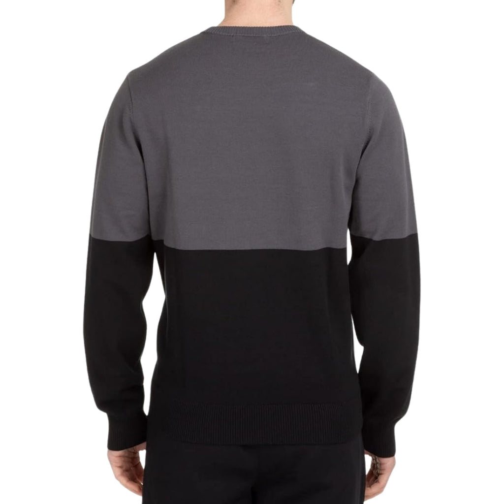 FRED PERRY FRED PERRY K3529 G85 GUNMETAL FRED PERRY K3529 COLOURBLOCK CREW NECK JUMPER MENS S