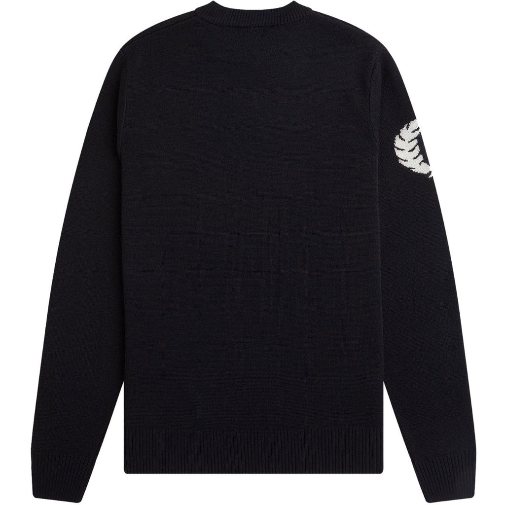 Fred Perry Laurel Wreath Sleeve Logo Black Jumper