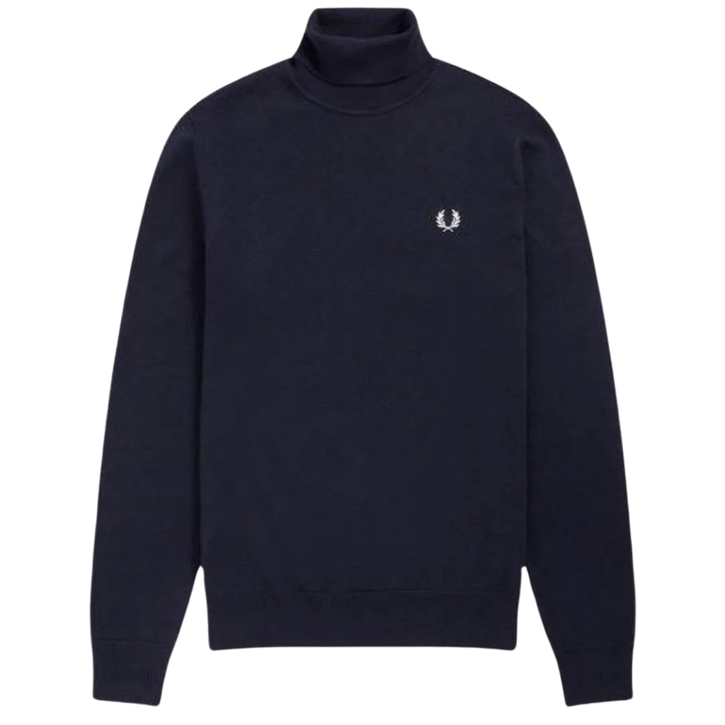 Fred Perry Navy Blue Roll Neck Jumper XS