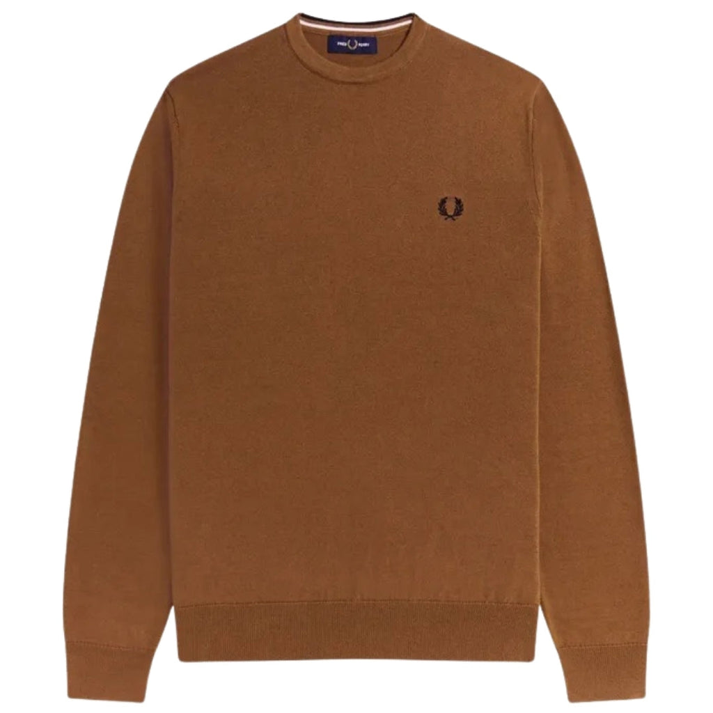 Fred Perry Brown Classic Crewneck Jumper XS