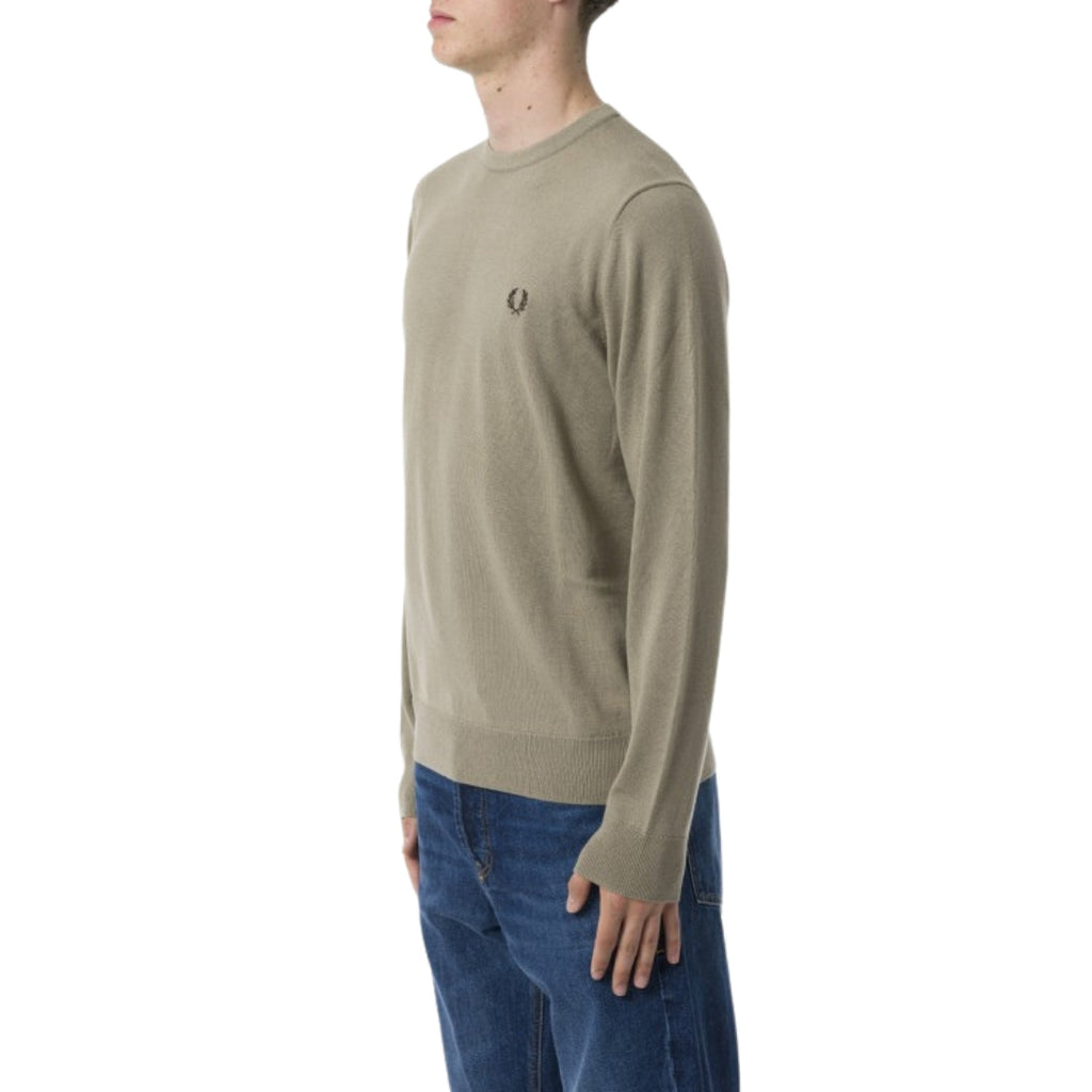 Fred Perry K9601 U54 Warm Grey Jumper Mens XS
