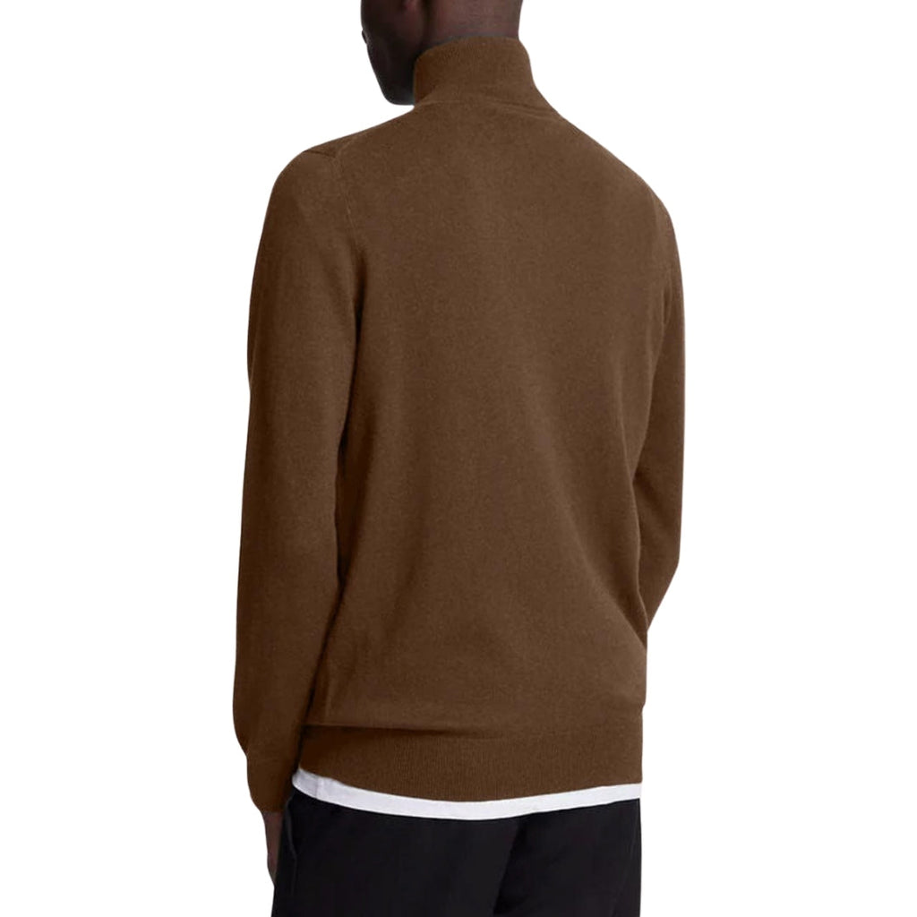 Lyle & Scott Plain Branded Cotton Merino Quarter Zip Wild Nettle Jumper S