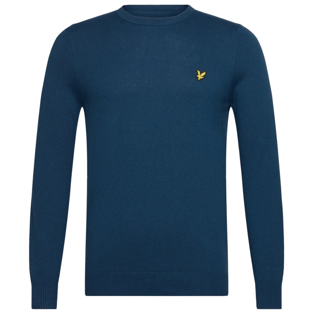 Lyle & Scott Cotton Merino Crew Neck Jumper Apres Navy Blue Sweater M