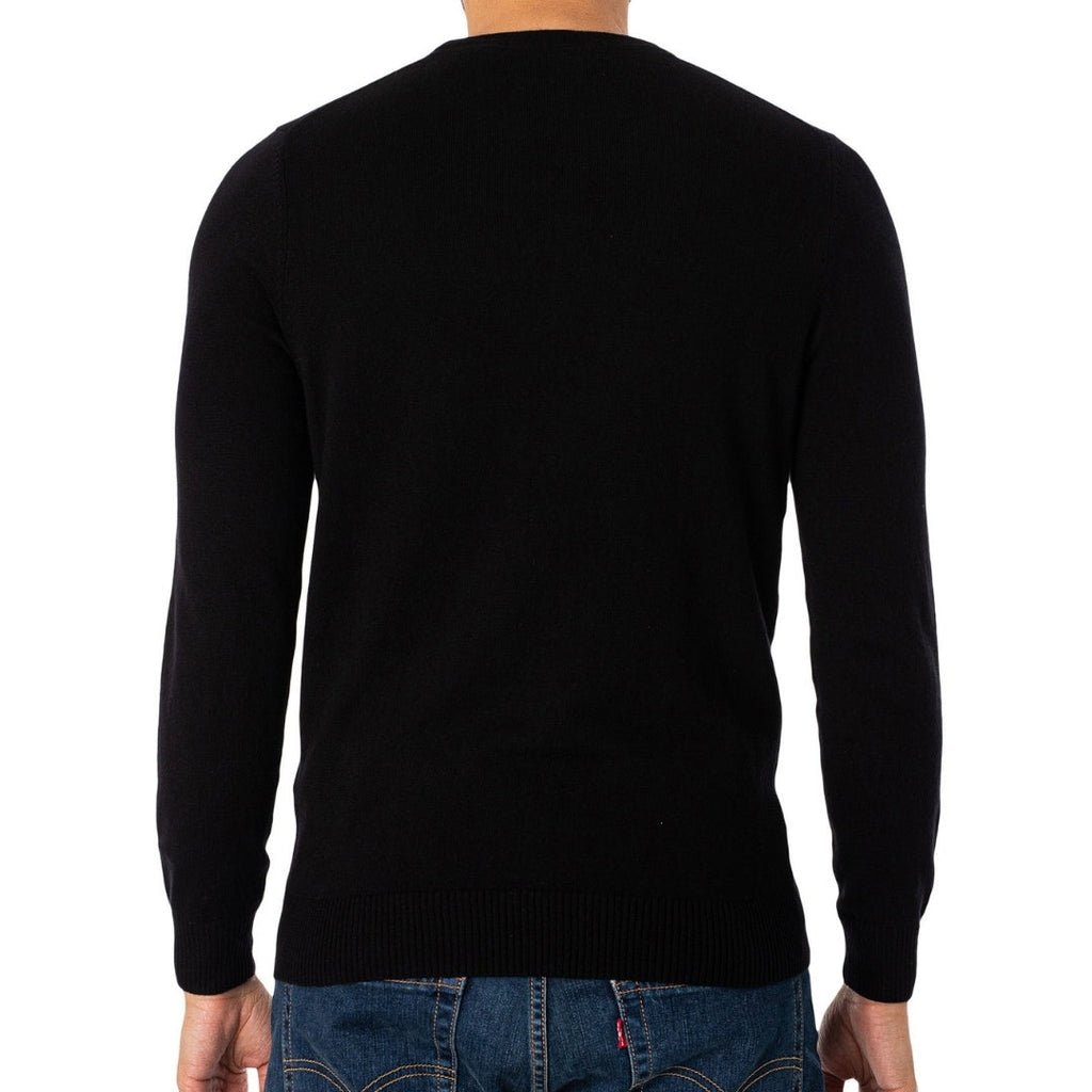 Lyle & Scott Cotton Merino Crew Neck Jumper Black Sweater XS