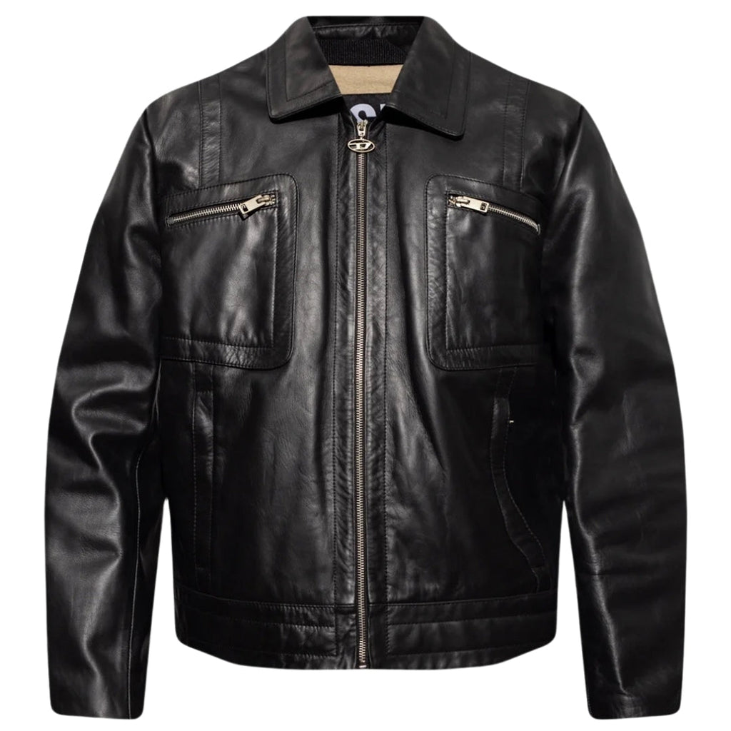 Diesel L-Cale Black Leather Jacket S