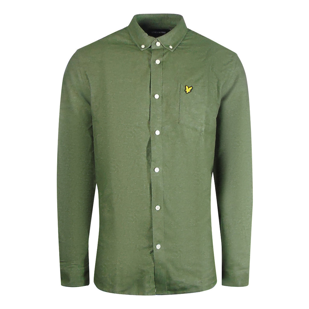 Lyle & Scott Long Sleeve Moss Green Chambray Shirt S