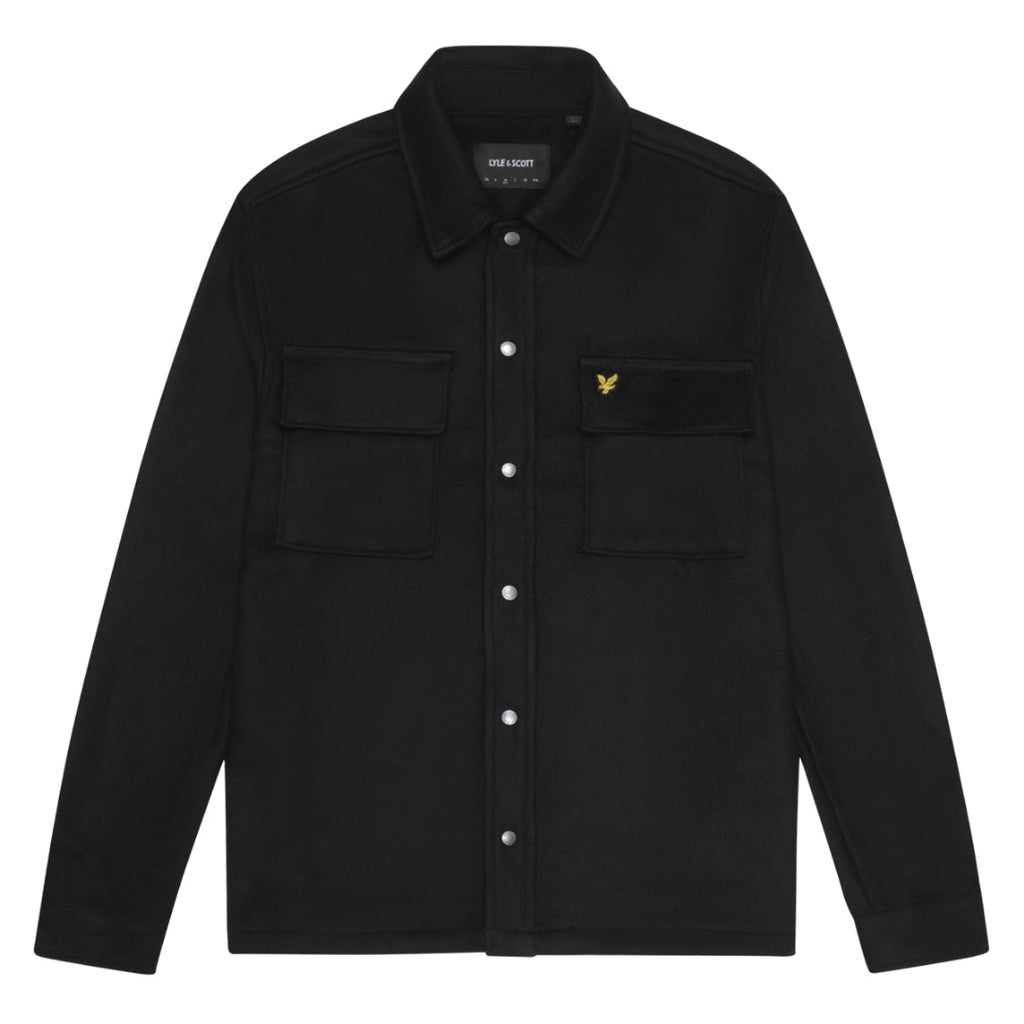Lyle & Scott Plain Jet Black Overshirt Jacket S