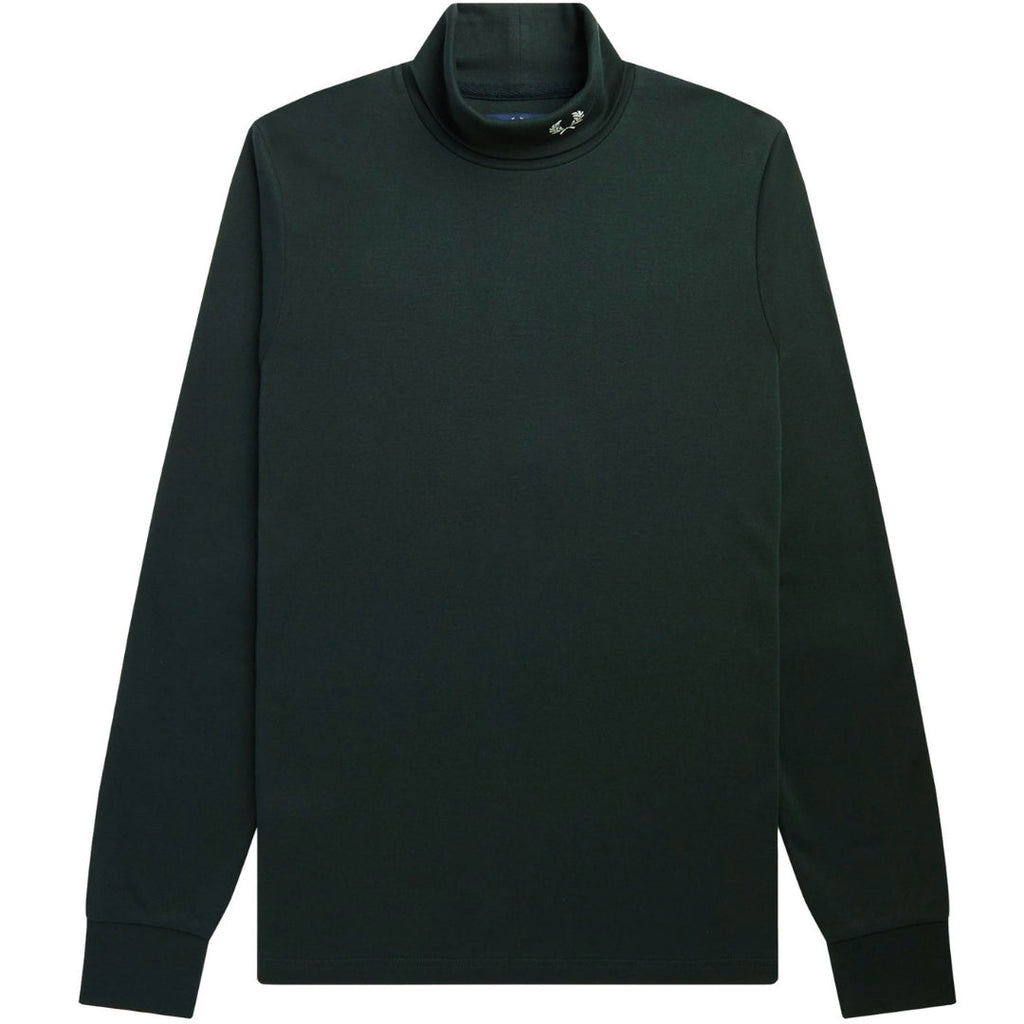 Fred Perry Night Green Roll Neck Long Sleeve T-Shirt S