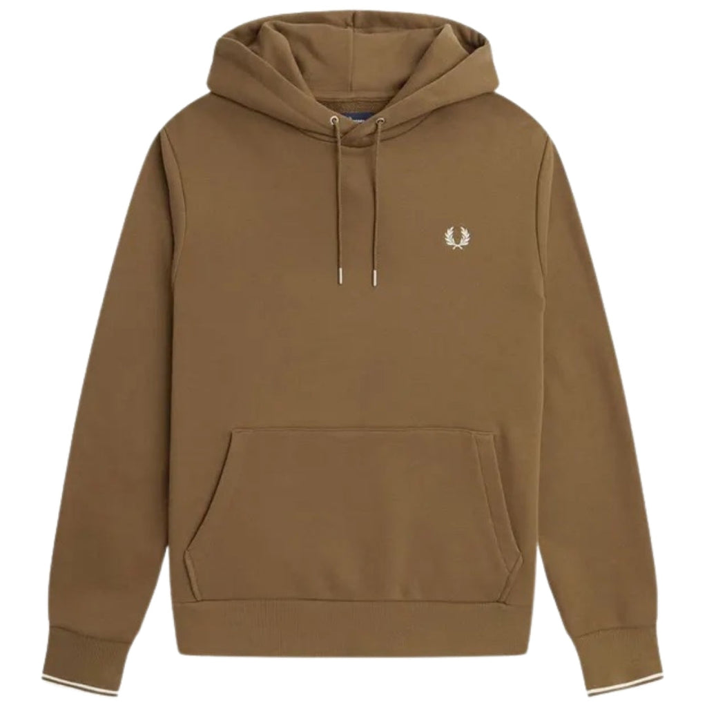 Fred Perry Twin Tipped Sleeve Brown Hoodie XS