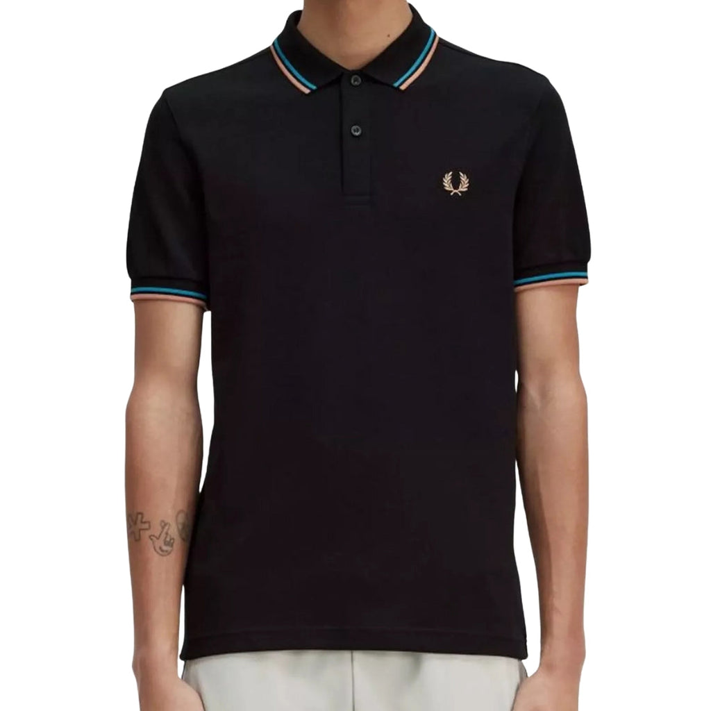 Fred Perry M3600 T45 Black Polo Shirt Mens XS