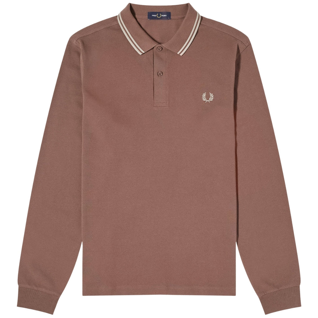 Fred Perry M3636 U85 Maroon Long Sleeve Polo Shirt  Mens M