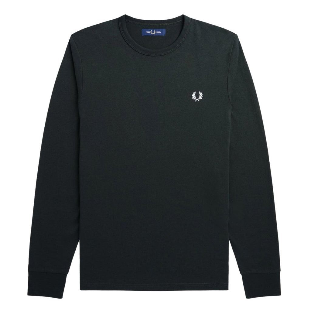 Fred Perry M4625 G85 Laurel Wreath Long Sleeve T-Shirt G85 Gunmetal Grey Long Sleeve T-Shirt Mens S