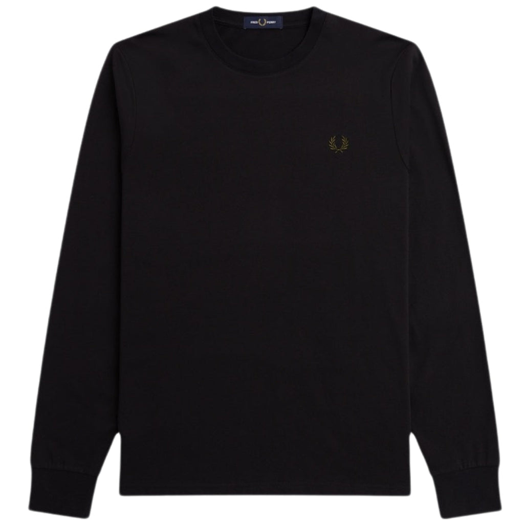 Fred Perry Soundwaves Logo Long Sleeve Black T-Shirt XS