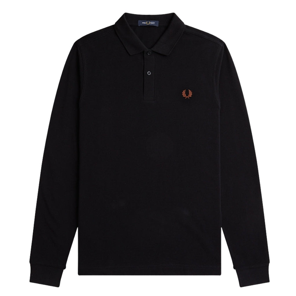 Fred Perry M6006 S76 Black Long Sleeved Polo Shirt Mens XXL