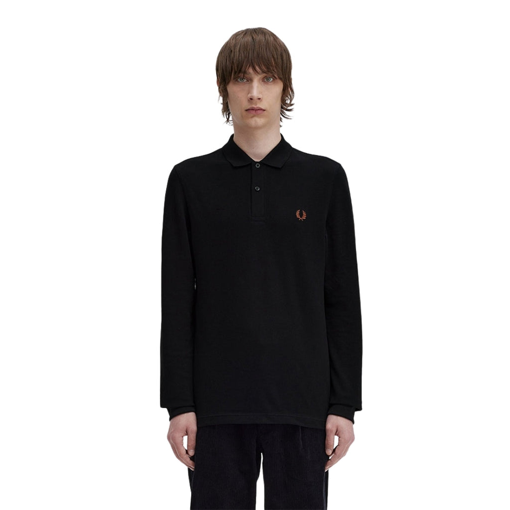 Fred Perry M6006 S76 Black Long Sleeved Polo Shirt Mens XXL