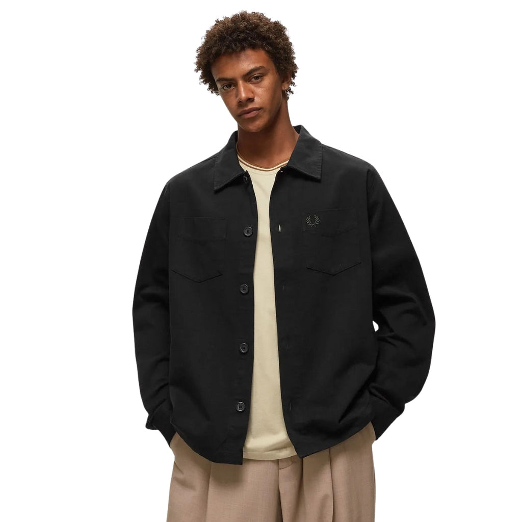 Fred Perry M6627 102 Black Over Shirt  Mens XS