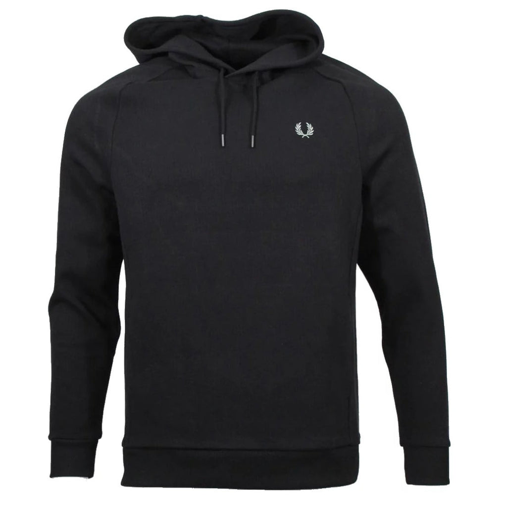 FRED PERRY M6632 102 BLACK RIPSTOP TRICOT HOODED SWEAT S