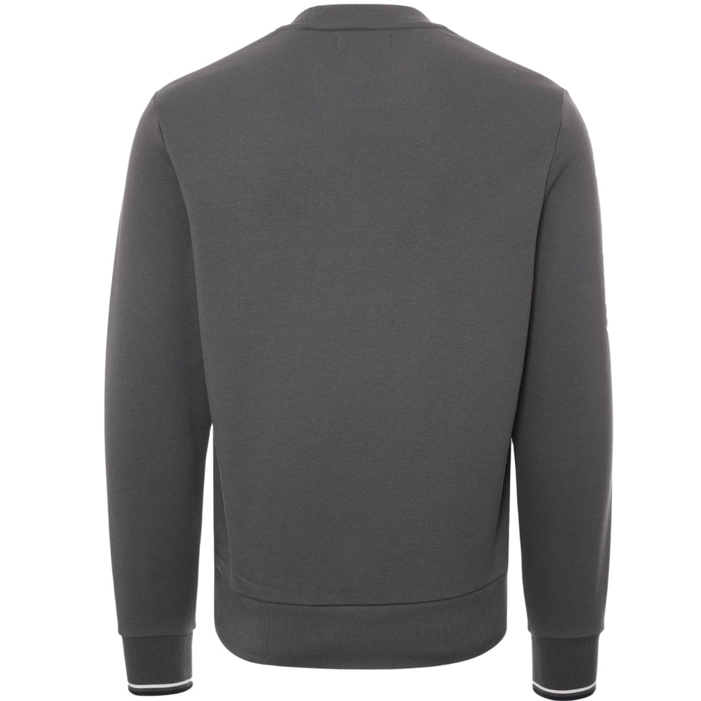 Fred Perry Twin Tipped Sleeve Crew Neck Gunmetal Grey Sweatshirt