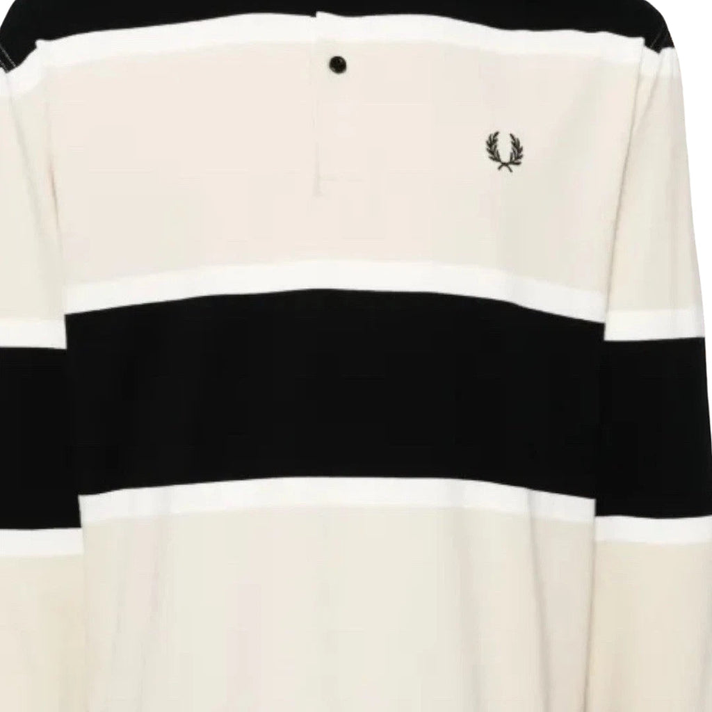 Fred Perry M7713 691 Oatmeal/Black/Cream Polo Shirt Mens XS