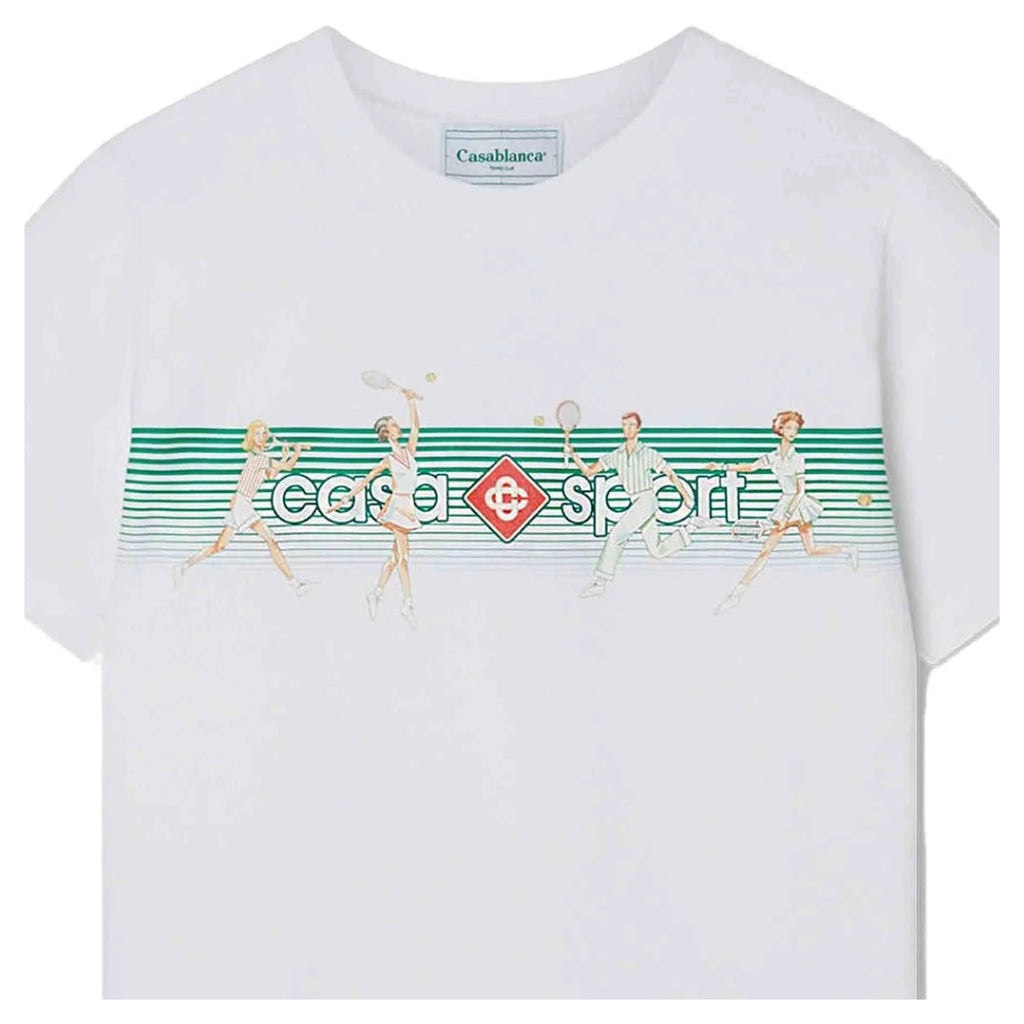 Casablanca Playful Stripes Design White T-Shirt S