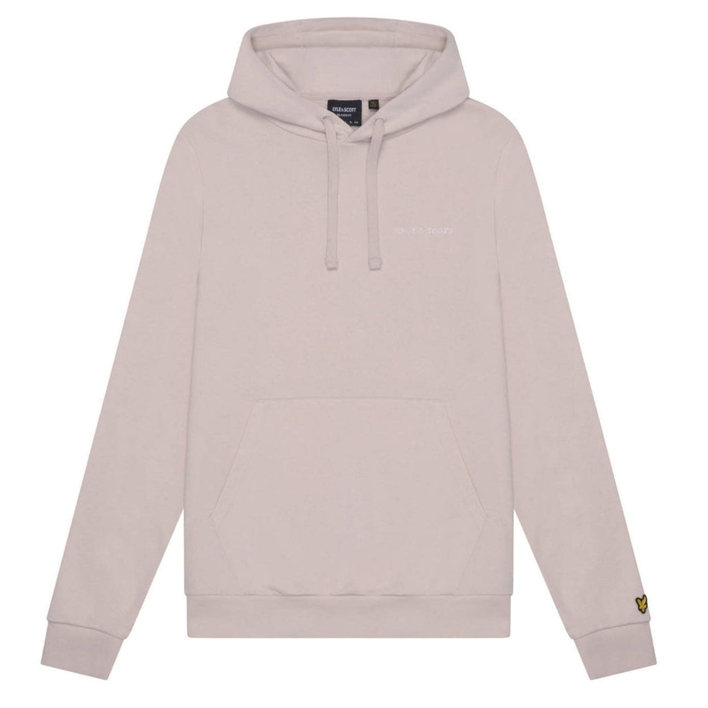 Lyle & Scott Loopback Embroidered Logo Cream Pull-over Hoodie