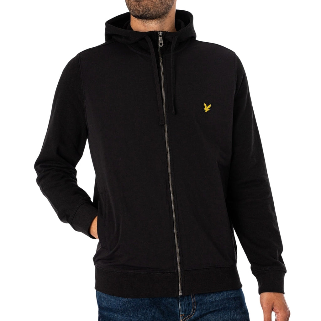 Lyle & Scott Hybrid Zip-Up Jet Black Hoodie S