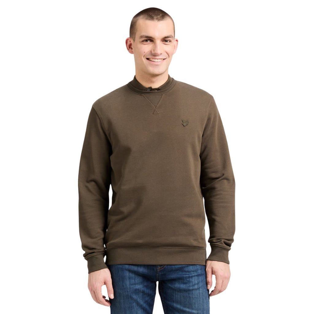 Lyle & Scott Tonal Eagle Form Green Crewneck Jumper S