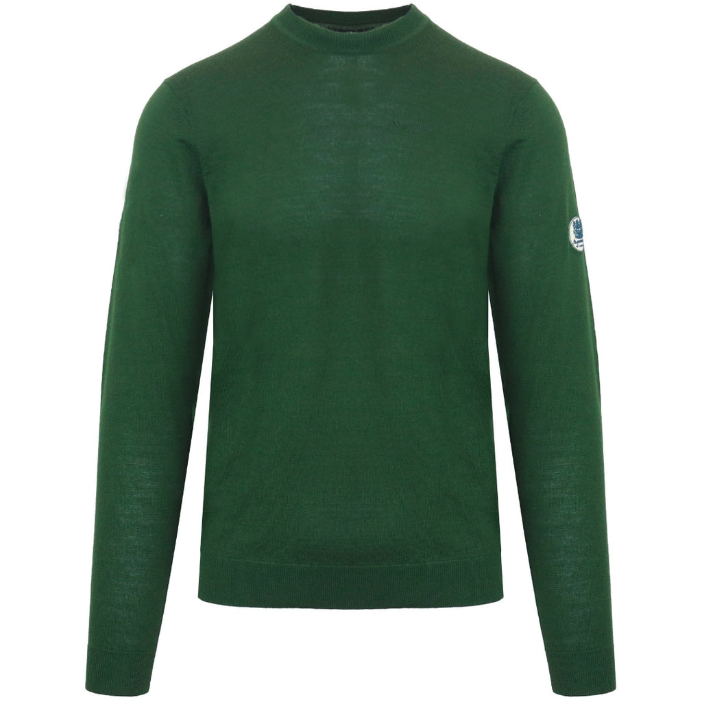 Aquascutum Plain Round Neck Green Jumper S