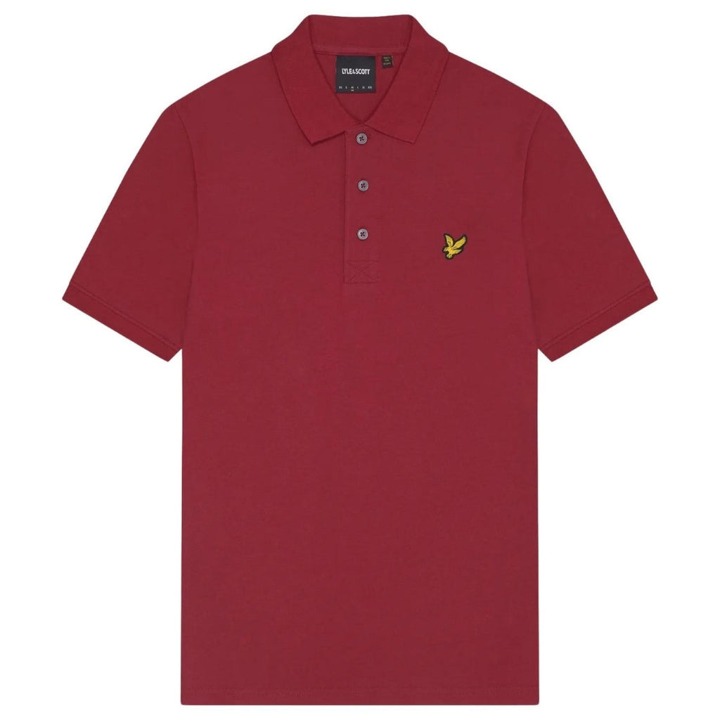 Lyle & Scott Brand Chest Logo Burgundy Polo Shirt