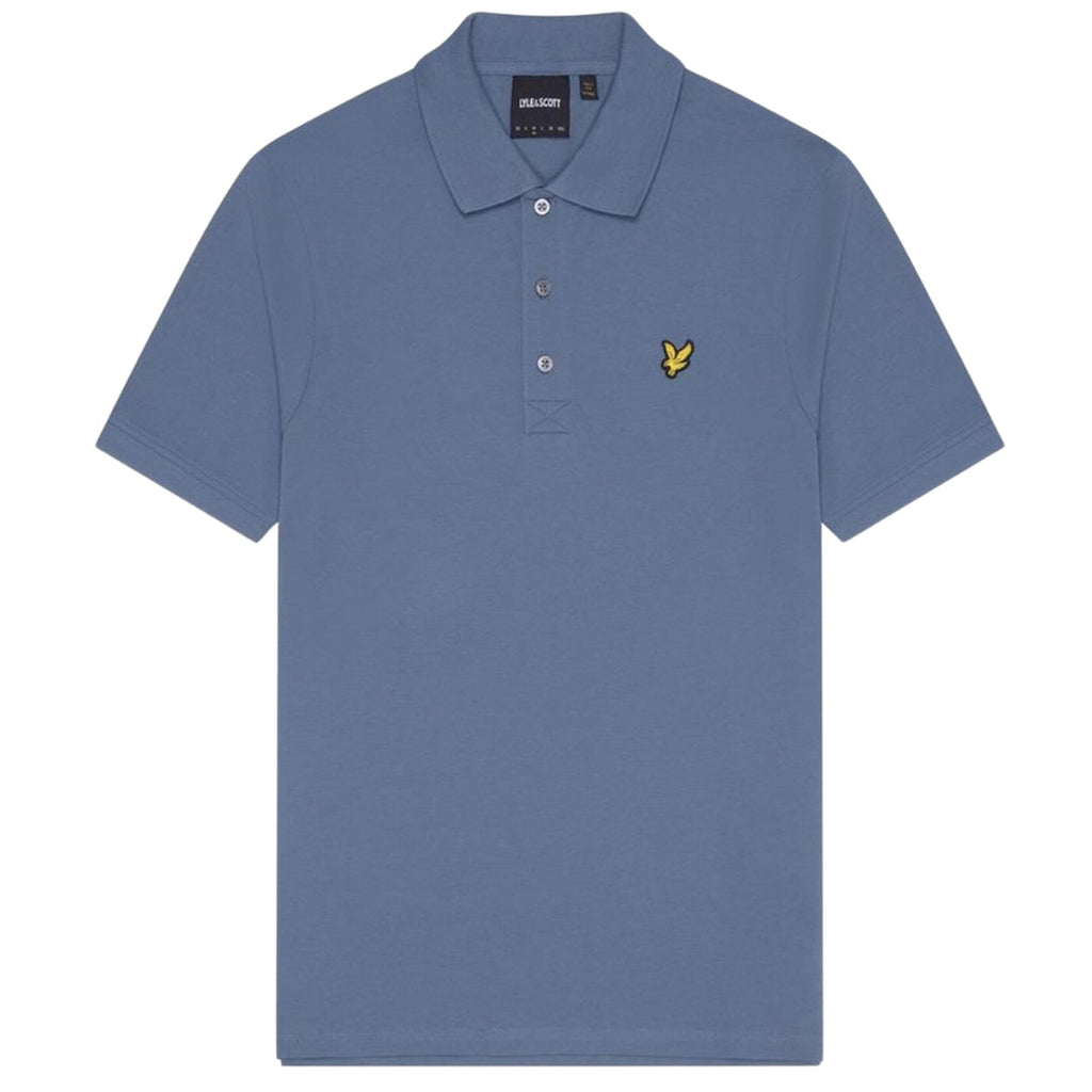 Lyle & Scott Branded Chest Logo Mist Blue Polo Shirt S