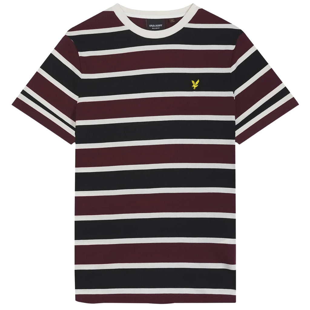 Lyle & Scott Stripe Burgundy T-Shirt